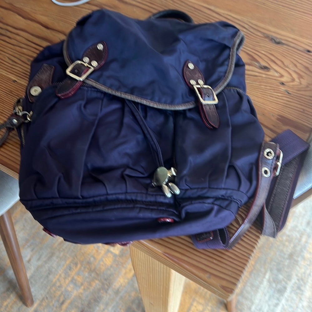 MZ Wallace Marlena Plum Purple Nylon Bedford Medium Backpack.
